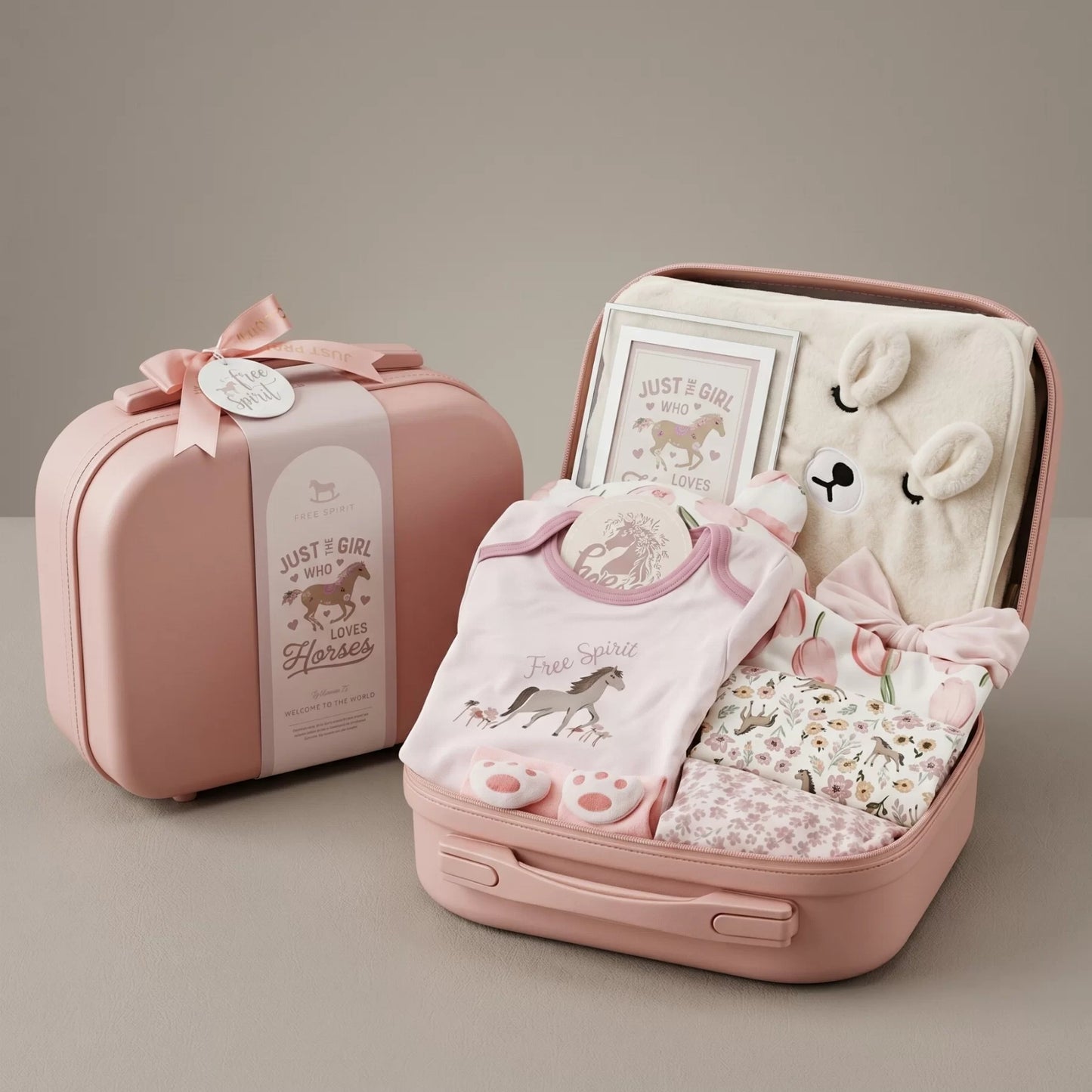 Equestrian Cars Baby Gift Set in Keepsake Suitcase