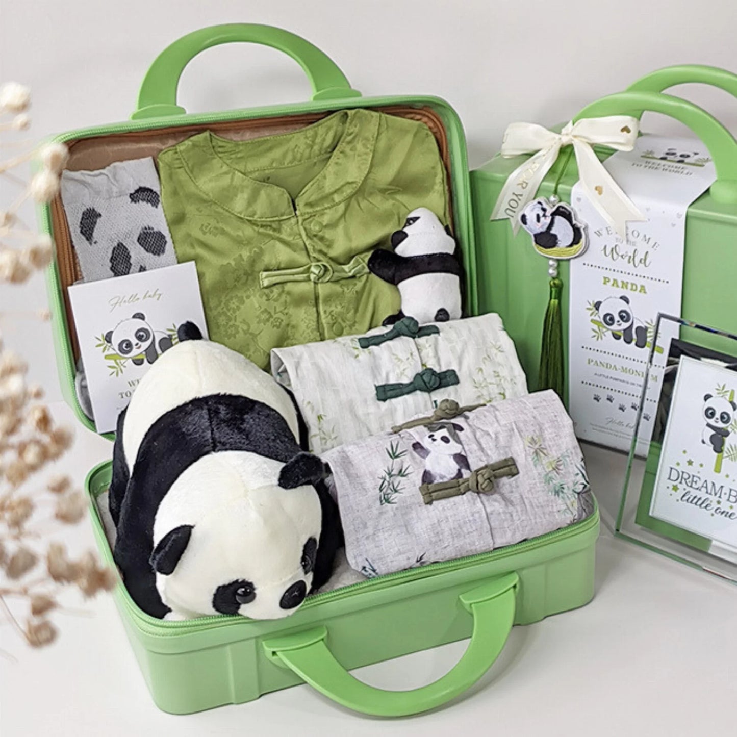Panda Baby Gift Set in Keepsake Suitcase