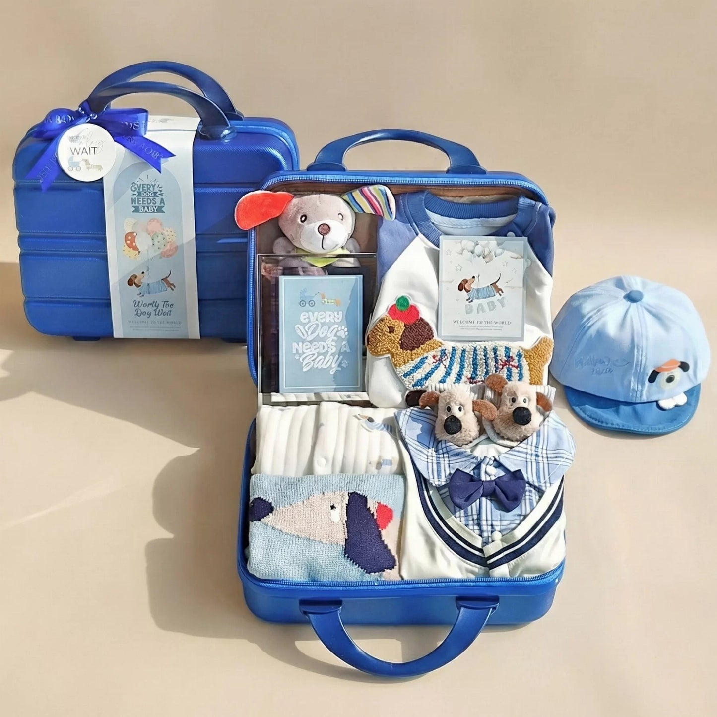 Puppy Baby Gift Set in Keepsake Suitcase
