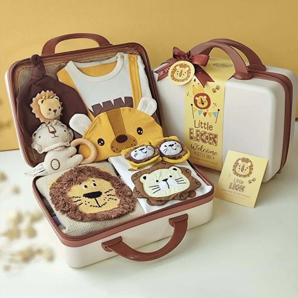 Lion Baby Gift Set in Keepsake Suitcase