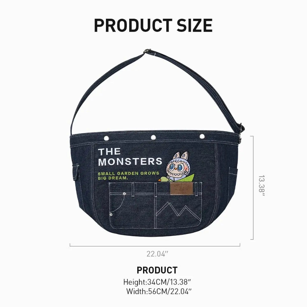 LABUBU DENIM MESSENGER BAG