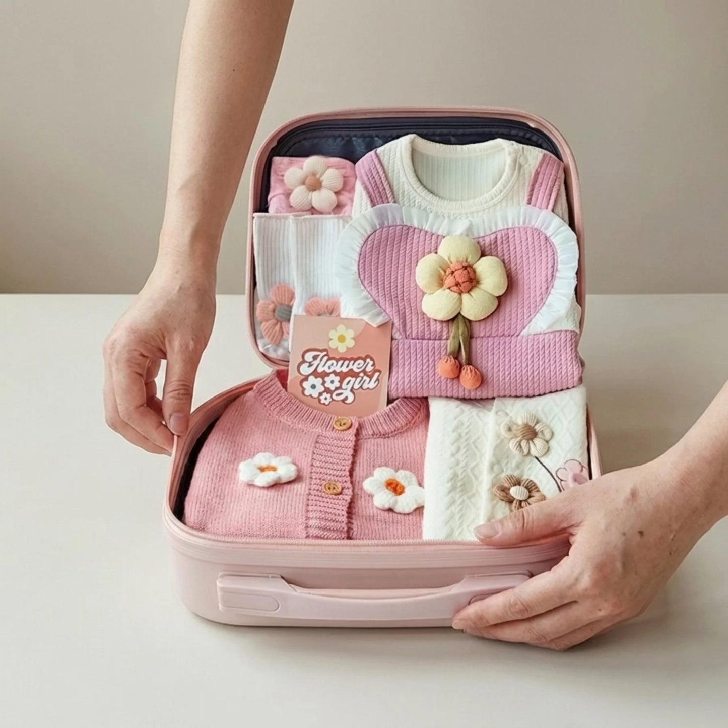 Flower Baby Gift Set in Keepsake Suitcase
