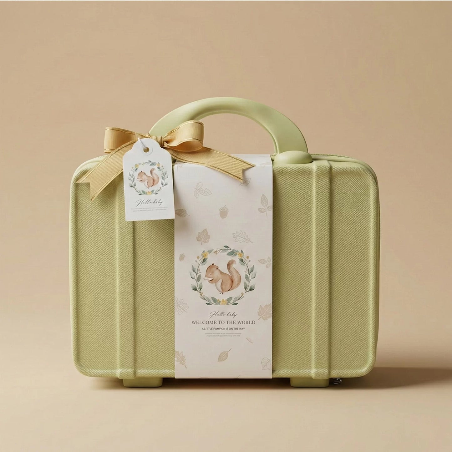 Squirrel Baby Gift Set in Keepsake Suitcase