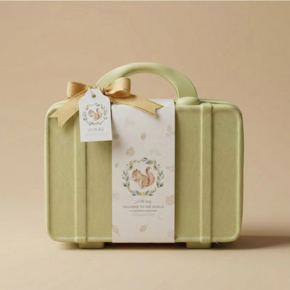 Squirrel Baby Gift Set in Keepsake Suitcase