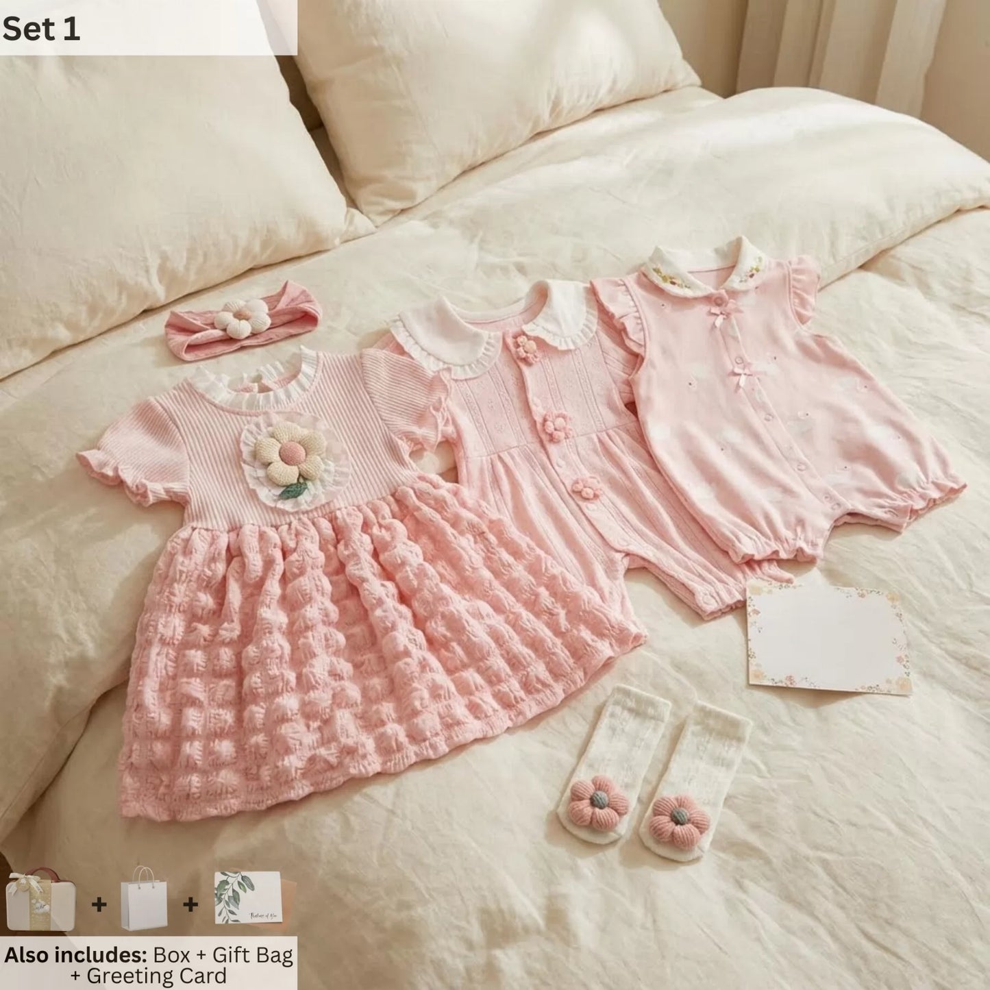 Flower Baby Gift Set in Keepsake Suitcase