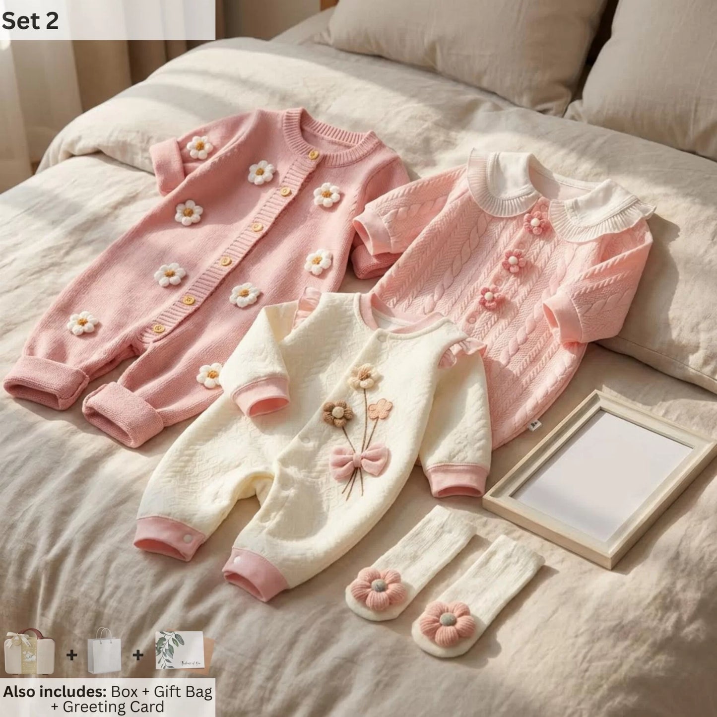 Flower Baby Gift Set in Keepsake Suitcase