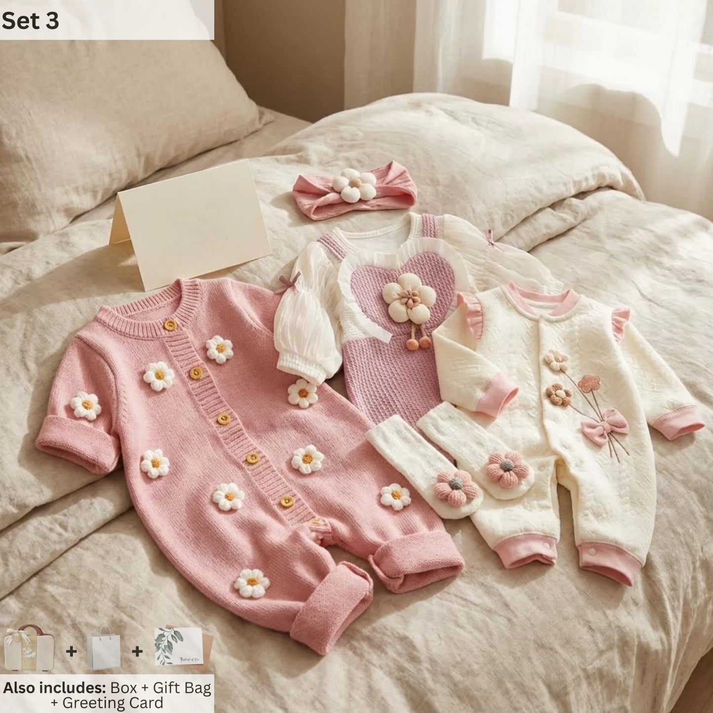 Flower Baby Gift Set in Keepsake Suitcase
