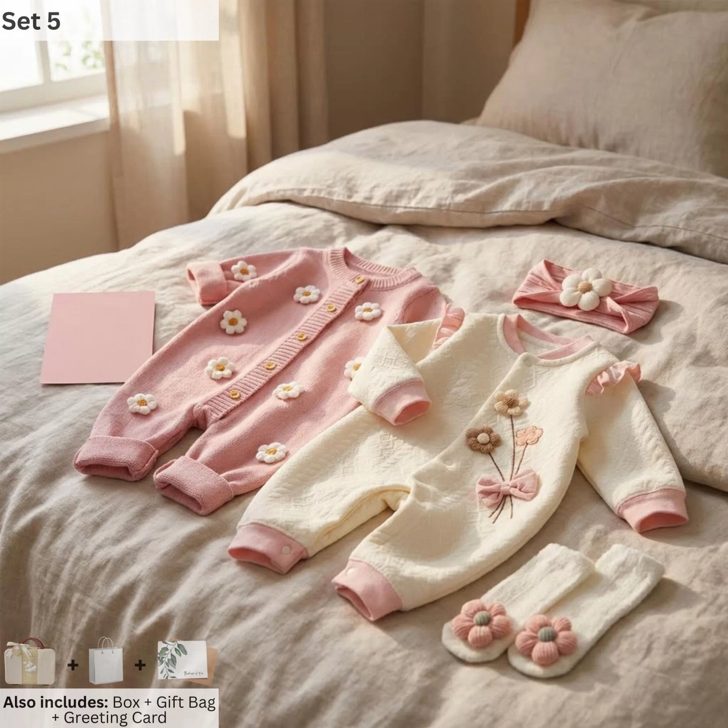 Flower Baby Gift Set in Keepsake Suitcase