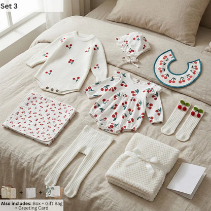 Cherry Baby Gift Set in Keepsake Suitcase