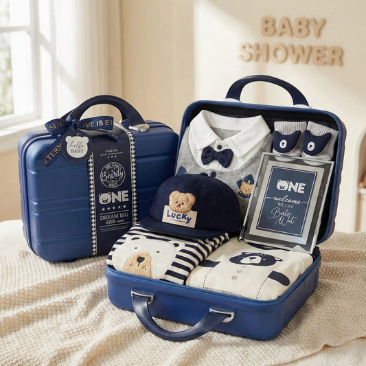 Lucky Baby Gift Set in Keepsake Suitcase