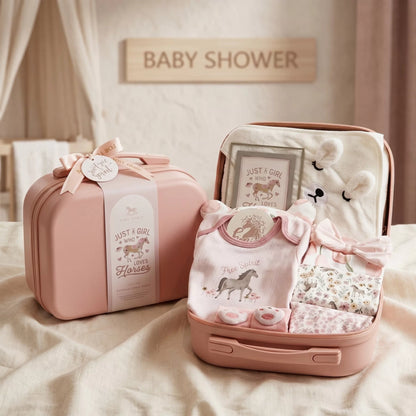 Equestrian Cars Baby Gift Set in Keepsake Suitcase