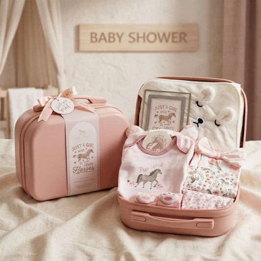Equestrian Baby Gift Set in Keepsake Suitcase
