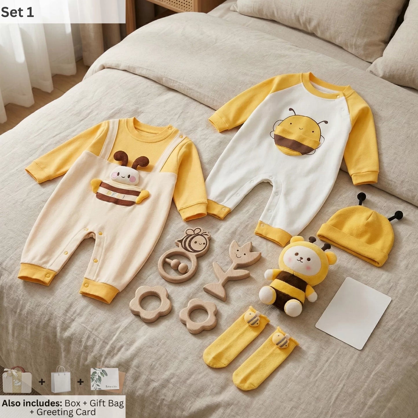 Honey Bee Baby Gift Set in Keepsake Suitcase