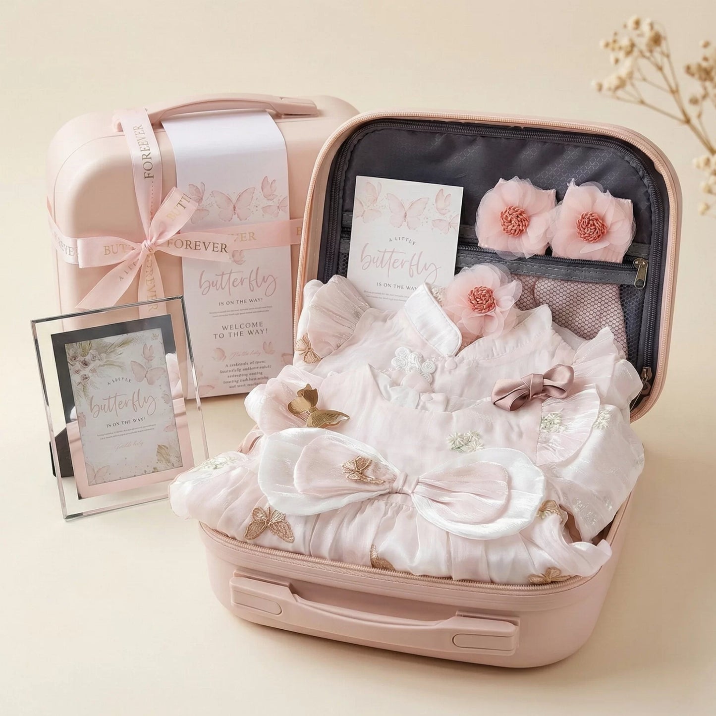 Butterfly Baby Gift Set in Keepsake Suitcase