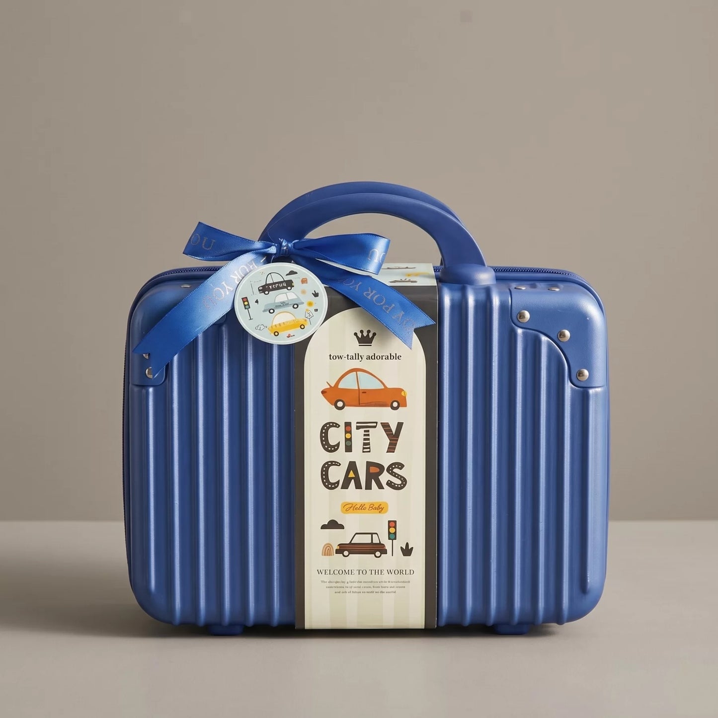 City Cars Baby Gift Set in Keepsake Suitcase
