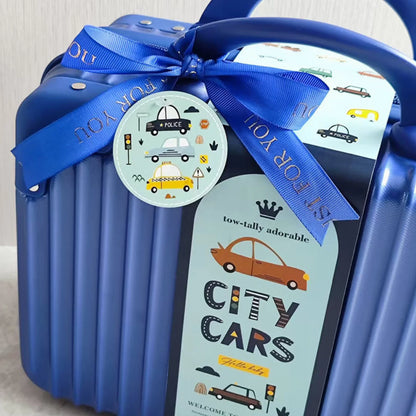 City Cars Baby Gift Set in Keepsake Suitcase