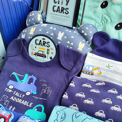 City Cars Baby Gift Set in Keepsake Suitcase
