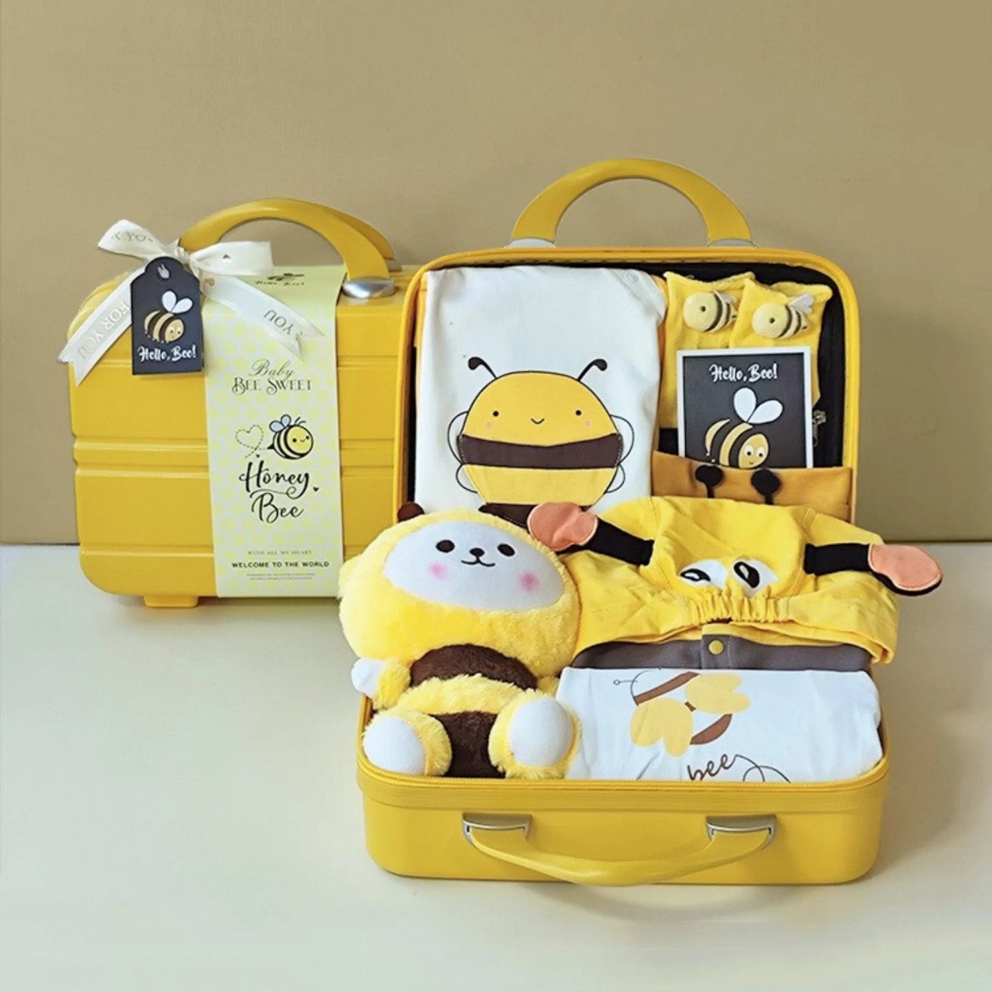 Honey Bee Baby Gift Set in Keepsake Suitcase