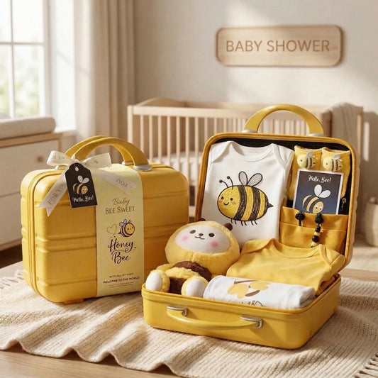 Honey Bee Baby Gift Set in Keepsake Suitcase