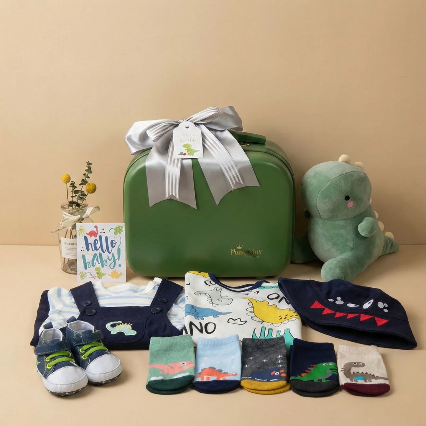 Dino Baby Gift Set in Keepsake Suitcase