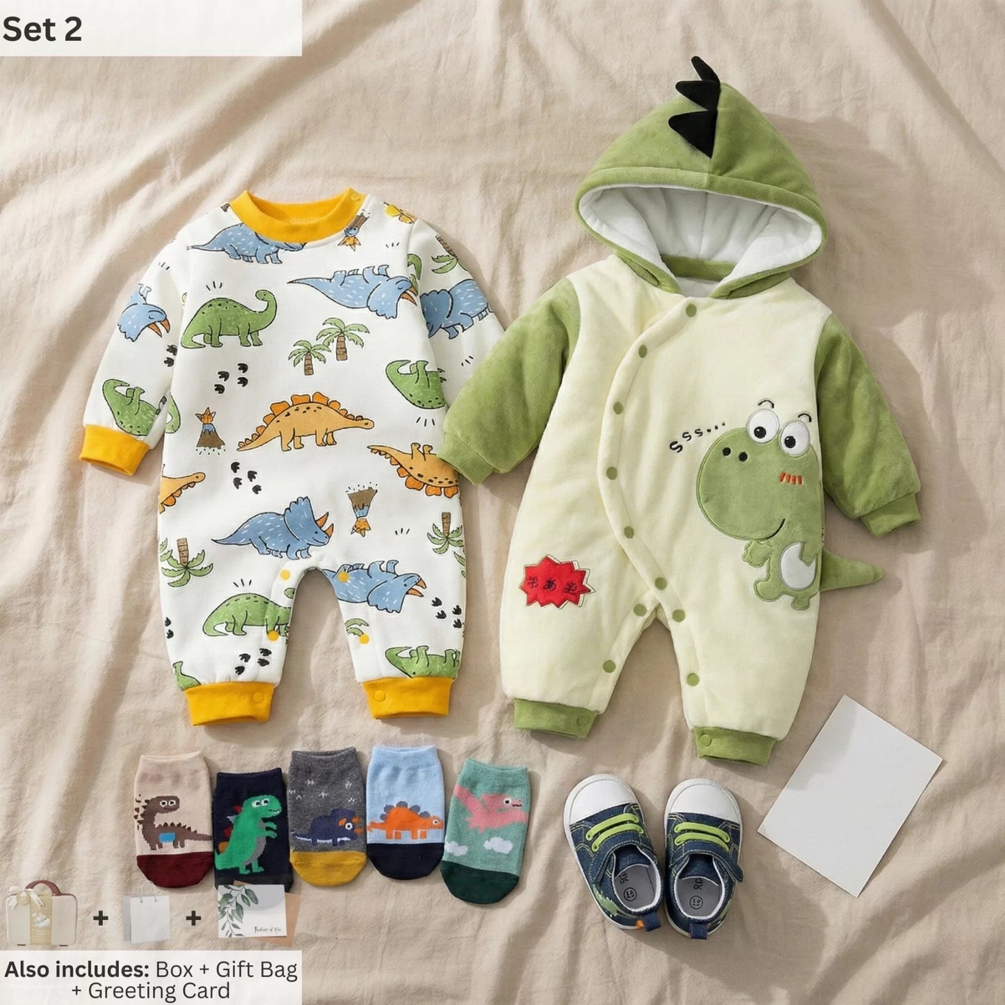 Dino Baby Gift Set in Keepsake Suitcase