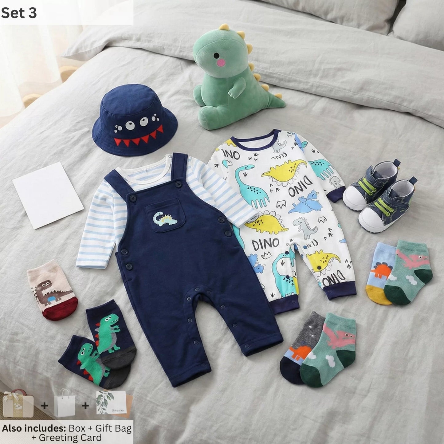 Dino Baby Gift Set in Keepsake Suitcase