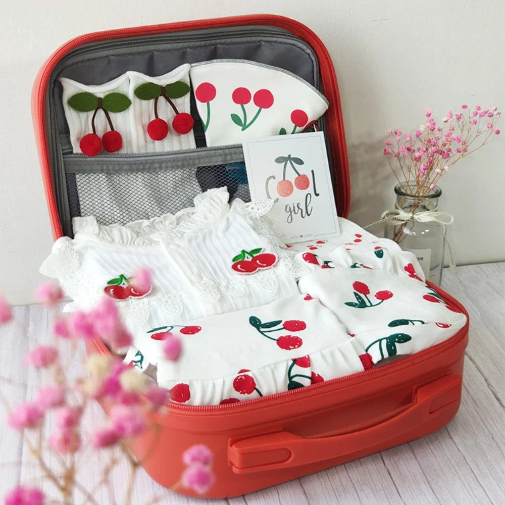 Cherry Baby Gift Set in Keepsake Suitcase