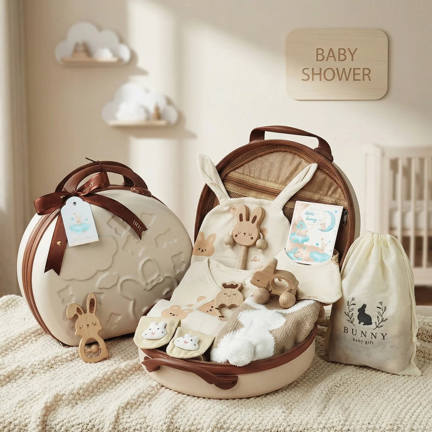 Rabbit Baby Gift Set in Keepsake Suitcase