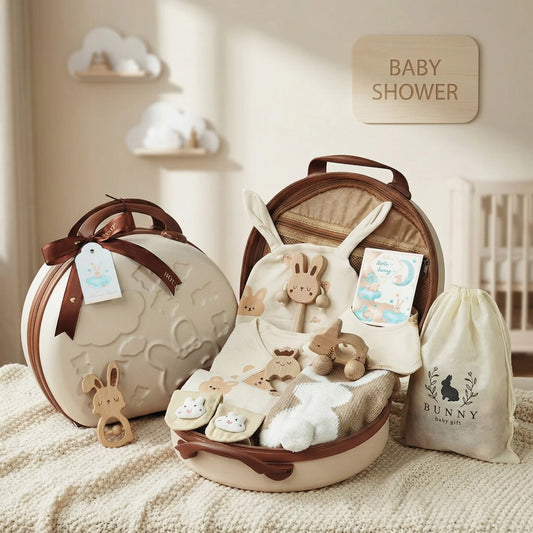 Rabbit Baby Gift Set in Keepsake Suitcase