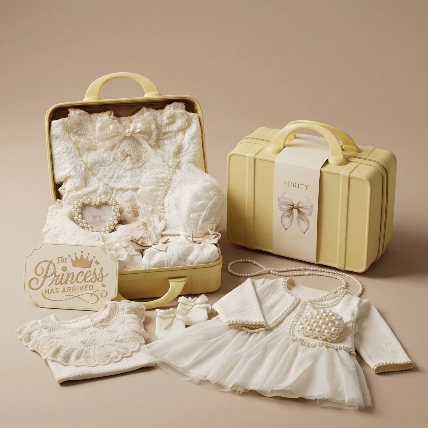Pearl Baby Gift Set in Keepsake Suitcase