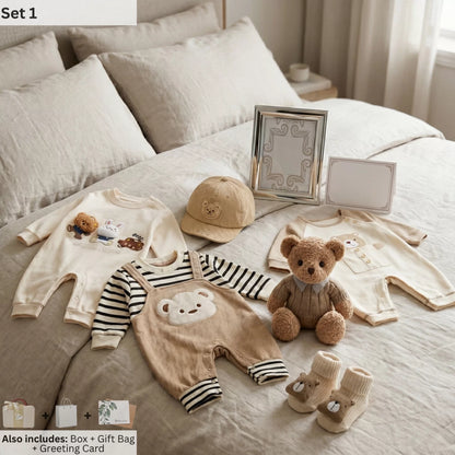 Teddy Baby Gift Set in Keepsake Suitcase