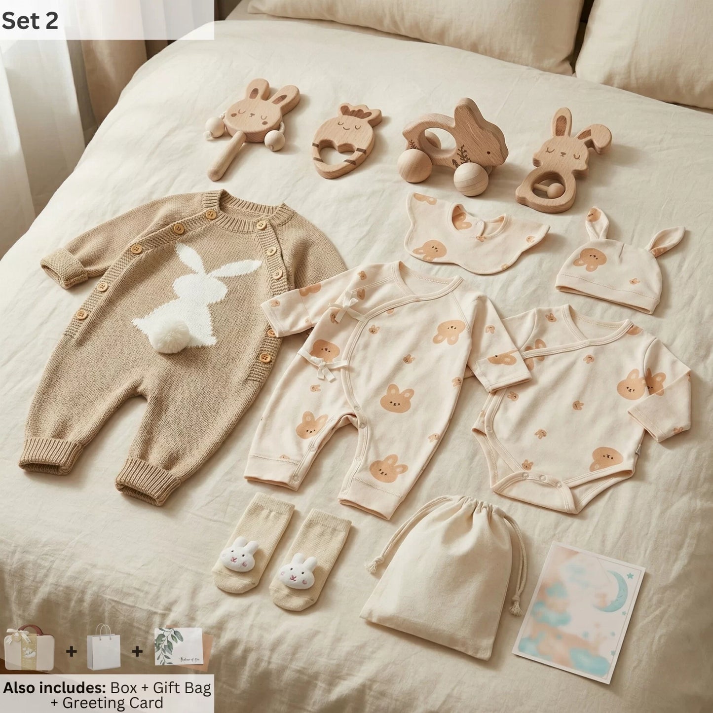 Rabbit Baby Gift Set in Keepsake Suitcase