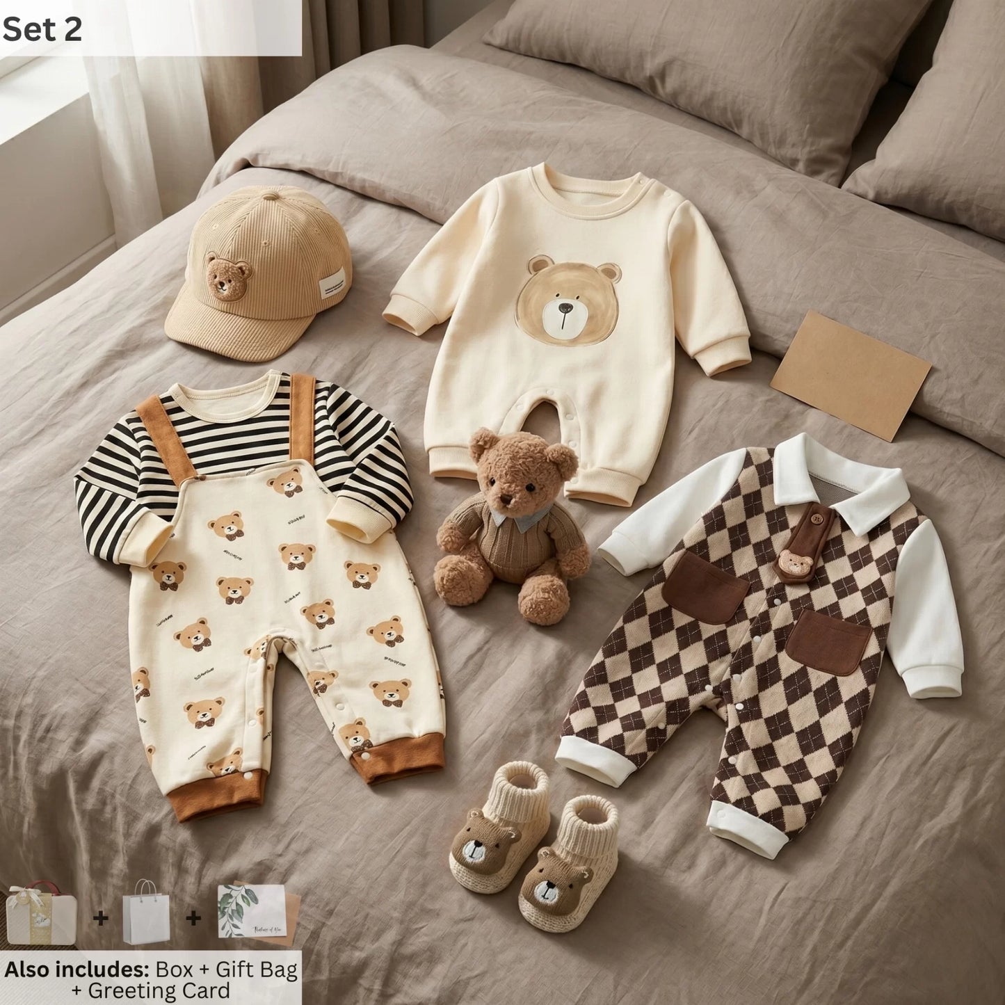 Teddy Baby Gift Set in Keepsake Suitcase