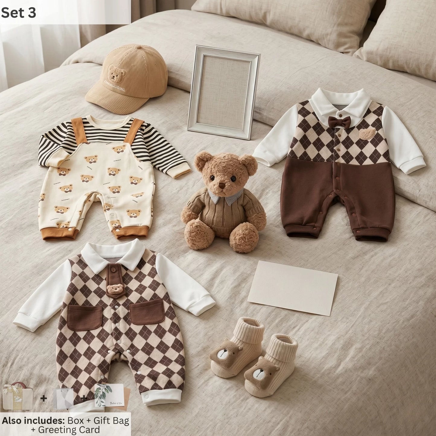 Teddy Baby Gift Set in Keepsake Suitcase
