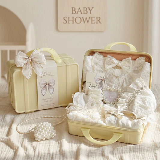 Pearl Baby Gift Set in Keepsake Suitcase