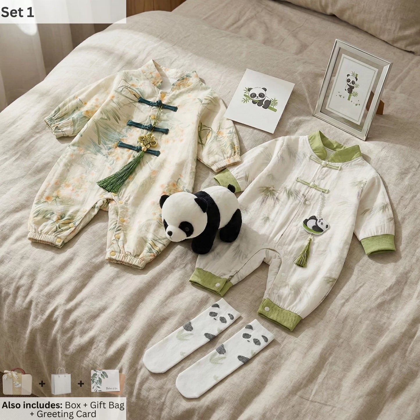 Panda Baby Gift Set in Keepsake Suitcase