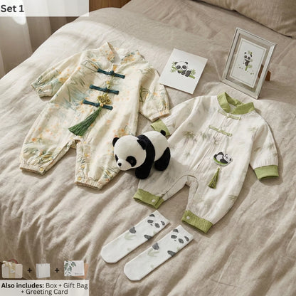 Panda Baby Gift Set in Keepsake Suitcase