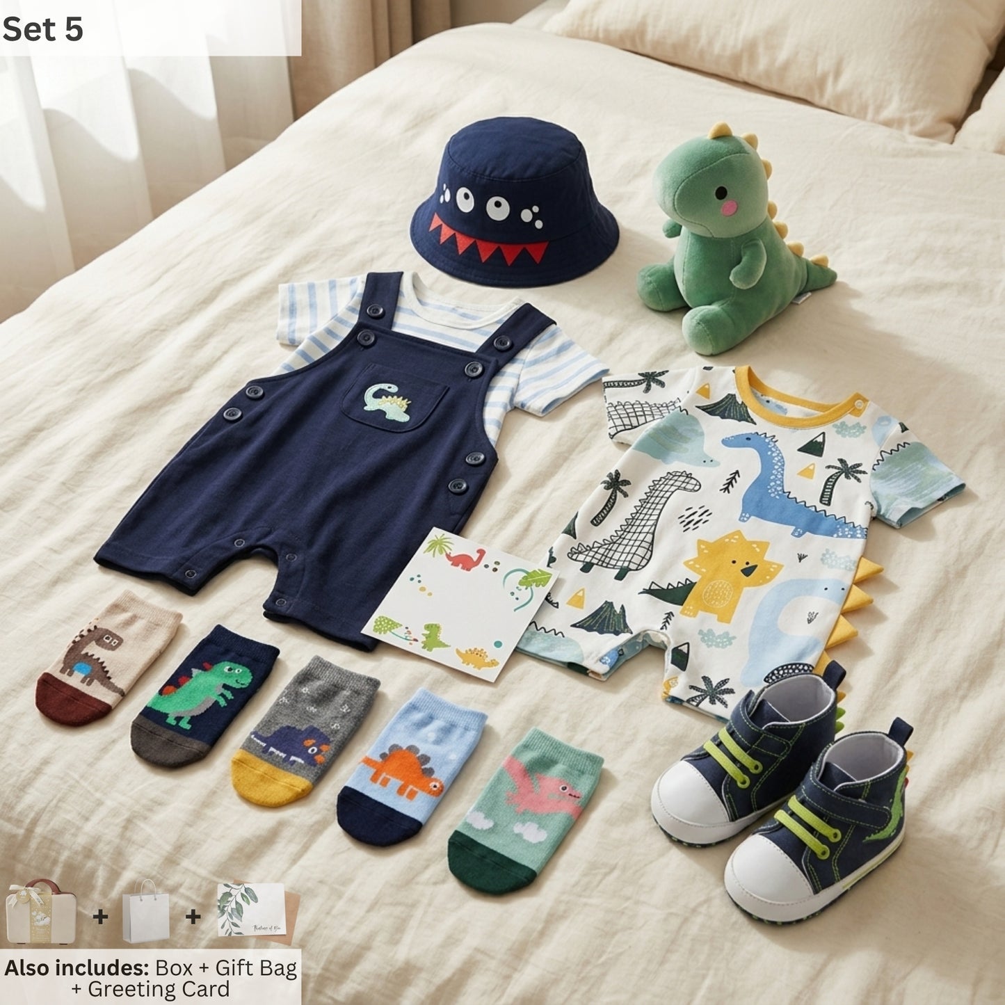 Dino Baby Gift Set in Keepsake Suitcase