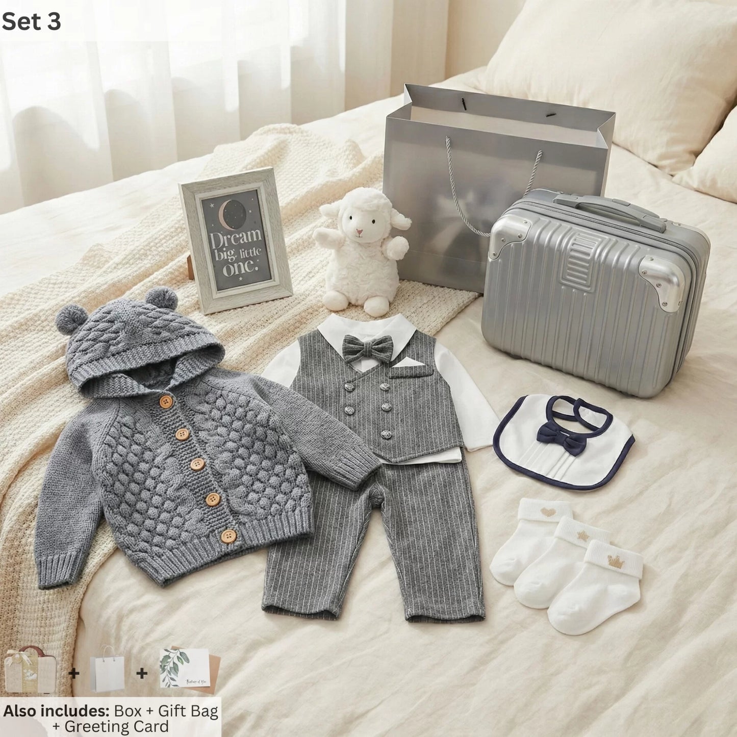 Fluffy Baby Gift Set in Keepsake Suitcase