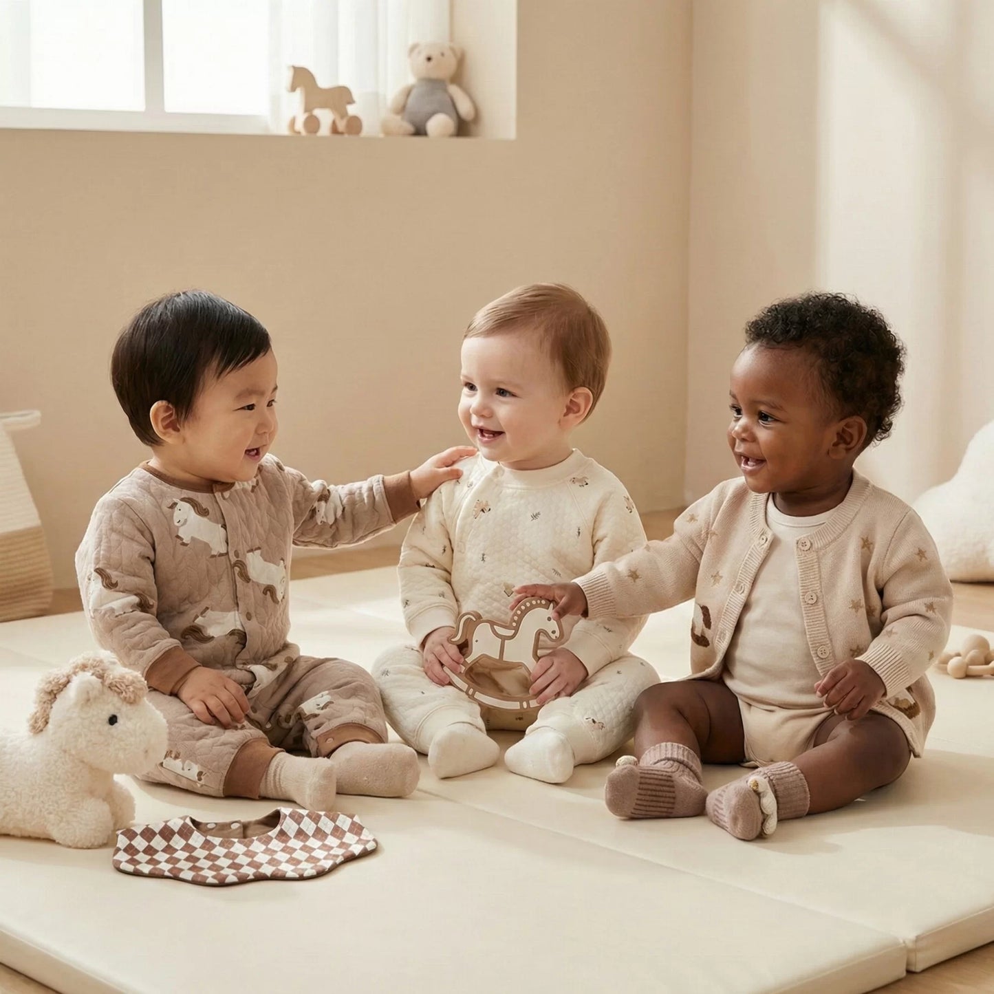 Carousel Baby Gift Set in Keepsake Suitcase