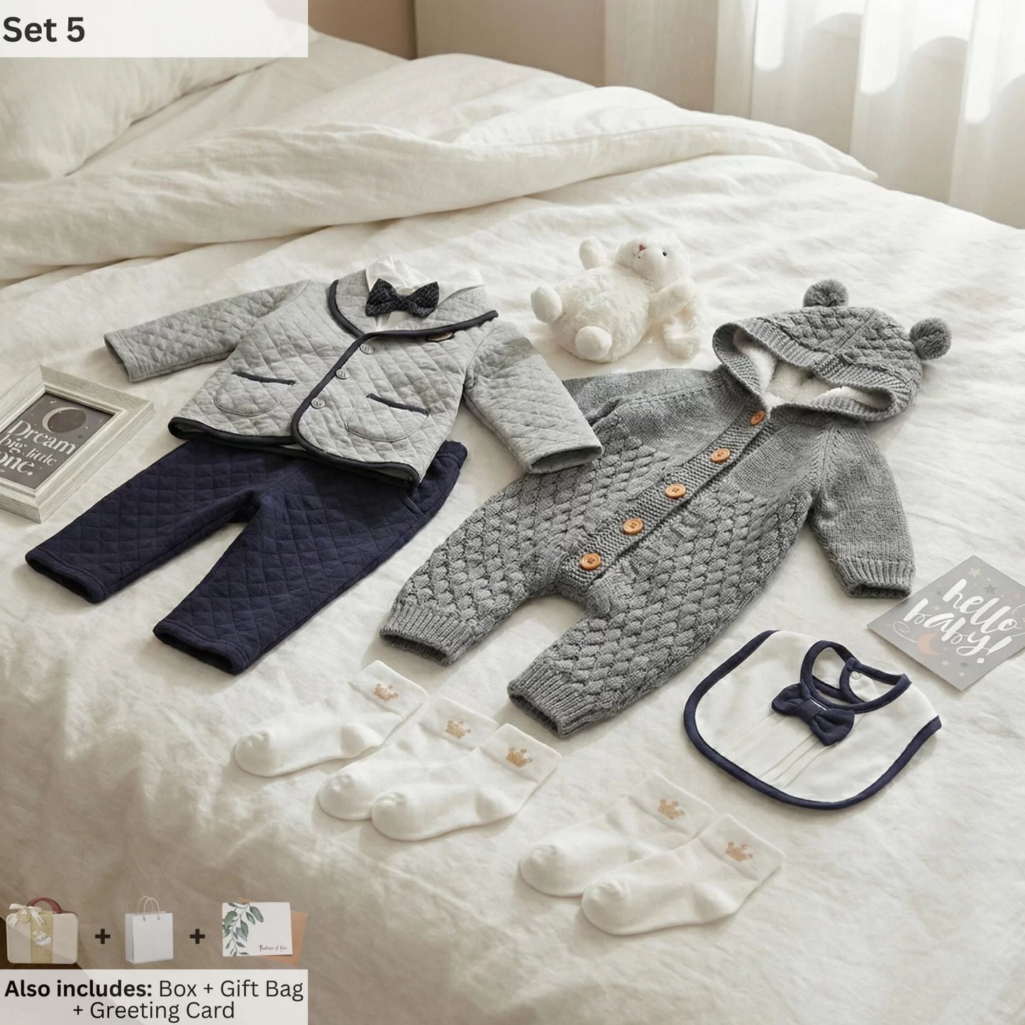 Fluffy Baby Gift Set in Keepsake Suitcase