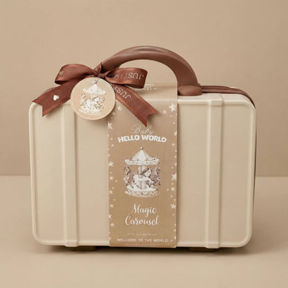 Carousel Baby Gift Set in Keepsake Suitcase