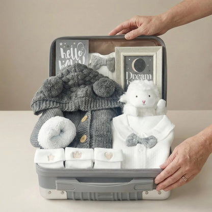 Fluffy Baby Gift Set in Keepsake Suitcase