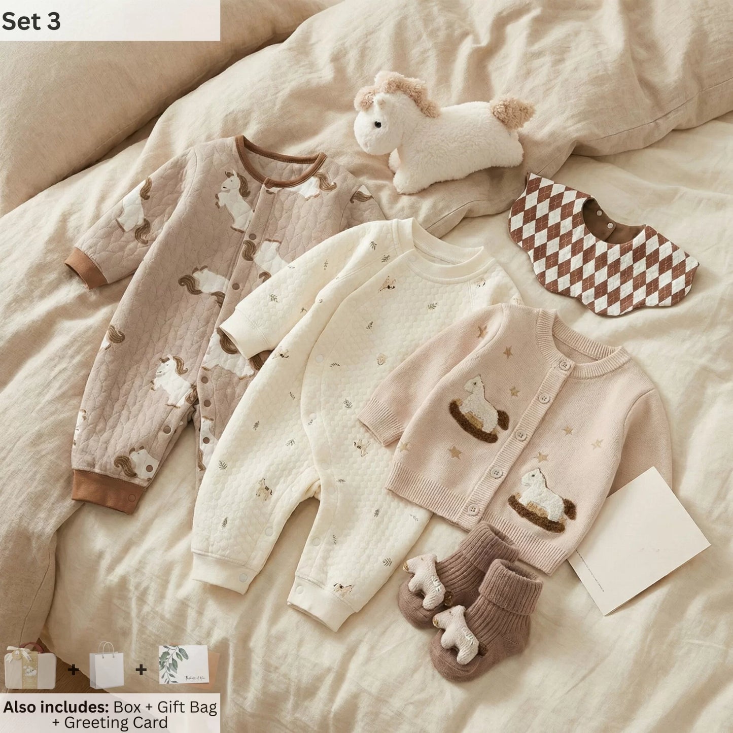 Carousel Baby Gift Set in Keepsake Suitcase