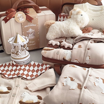 Carousel Baby Gift Set in Keepsake Suitcase