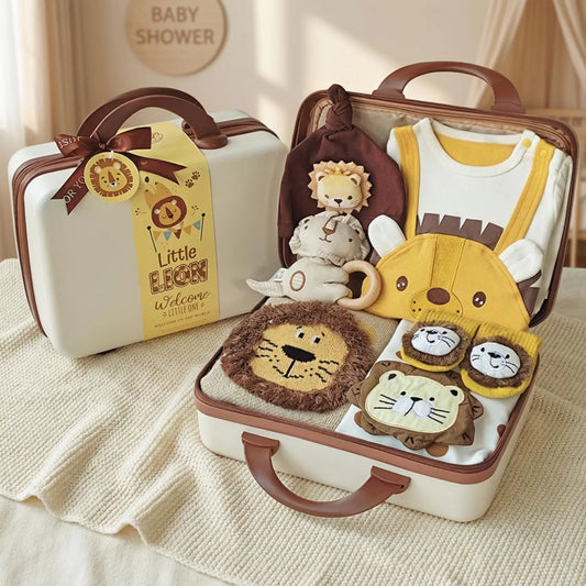 Lion Baby Gift Set in Keepsake Suitcase