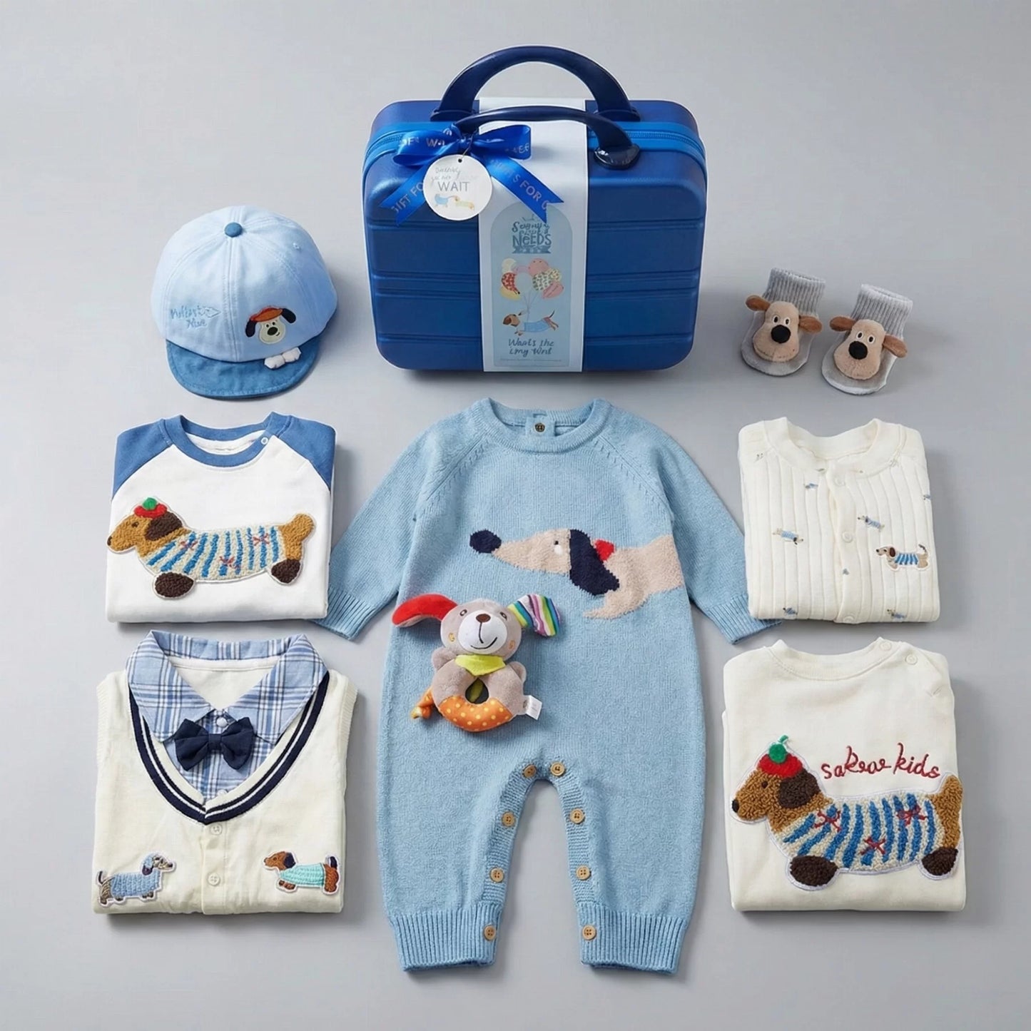 Puppy Baby Gift Set in Keepsake Suitcase