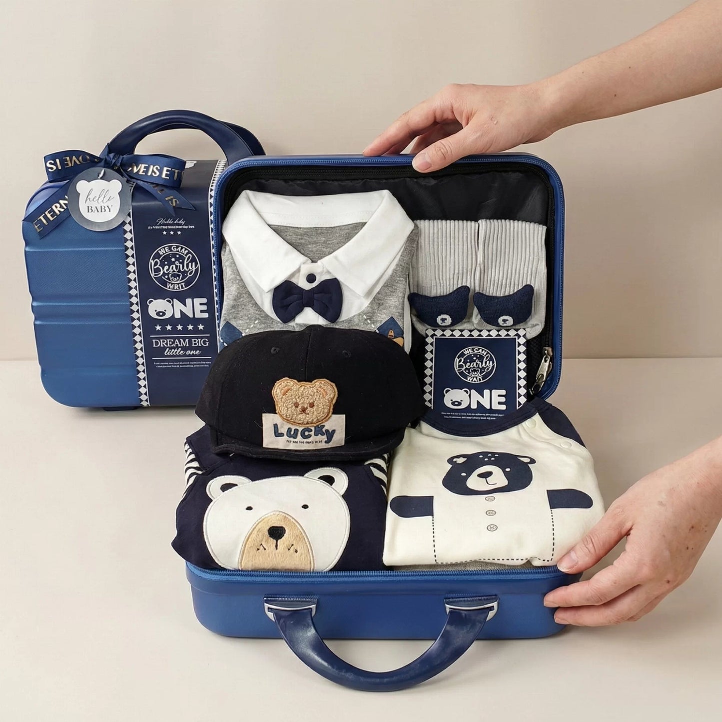 Lucky Baby Gift Set in Keepsake Suitcase