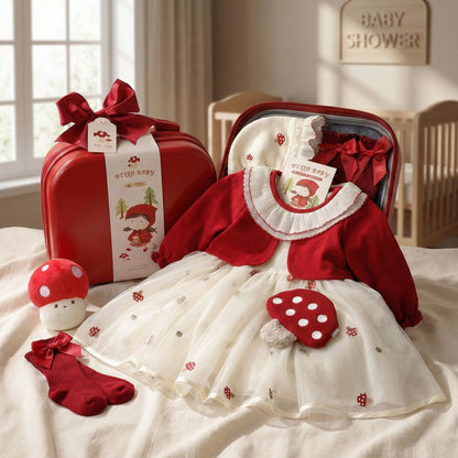Red Cap Baby Gift Set in Keepsake Suitcase