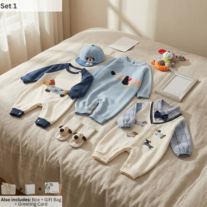 Puppy Baby Gift Set in Keepsake Suitcase